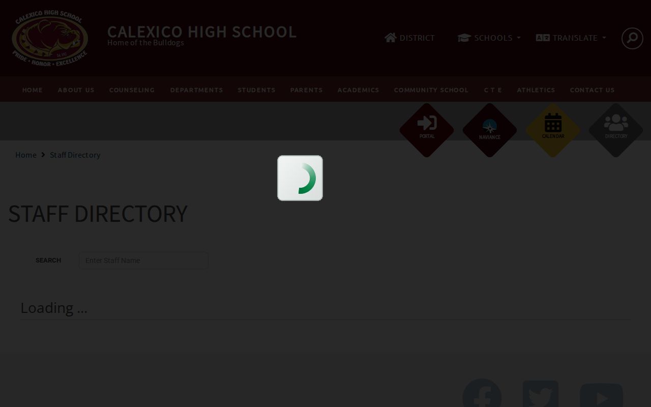 Calexico High School staff directory entries with staff bio links